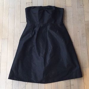 JCREW Silk Black Strapless A-Line Dress